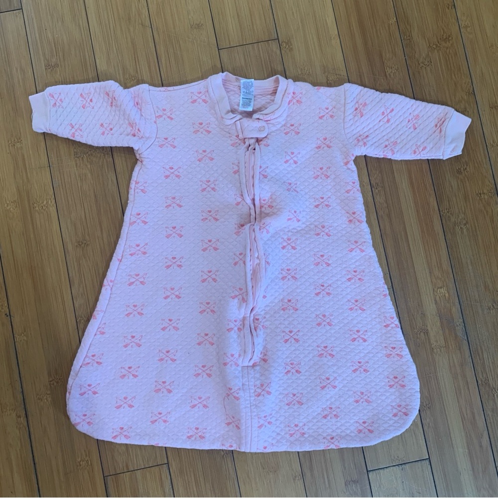 Hudson Baby Girl Pink Quilted Long Sleeve Full-Zip Sleeping Sack Blanket 6-12M